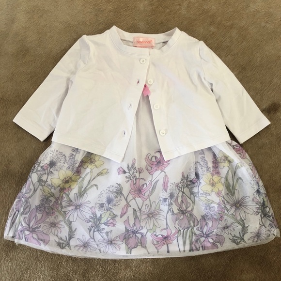 Easter Dress 0-3 months with cardigan- Savannah - Picture 2 of 5